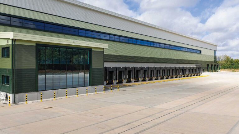 Loading doors along the service yard