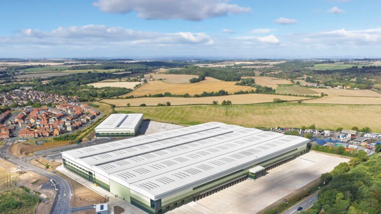 Aerial view of Worksop Link and the surrounding countryside