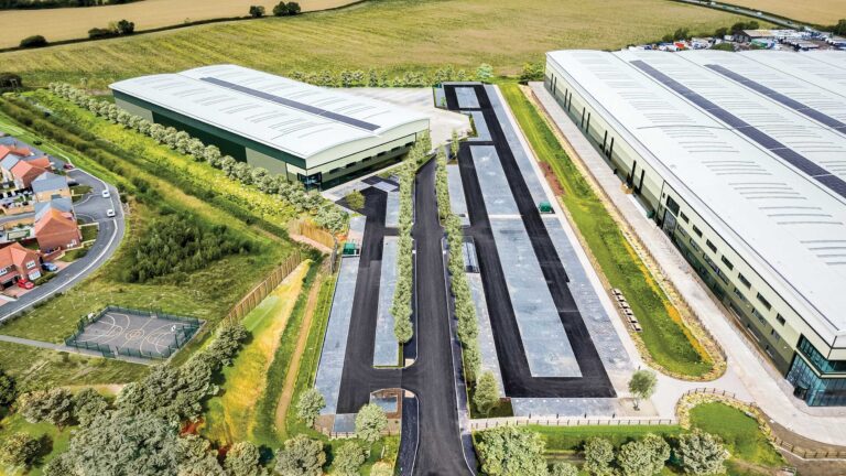 Aerial view of both Worksop Link units